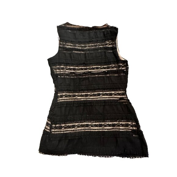 MAX STUDIO Black Lace Scoopneck Tank Top Size Medium - Picture 5 of 5